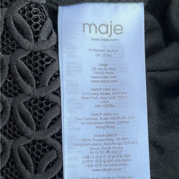 MAJE Black Ringo Basket Weave Lace Flare Dress Small, 1 - Picture 7 of 10